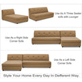 Adorn India Atlas Modular Sofa Set (Camel) (3 Year Warranty)
