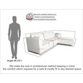 Adorn India Bradley Leatherette L Shape 6 Seater Sofa Set (White)