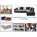 Adorn India Orlando Fabric L Shape Sofa (Black) ack and Light Grey