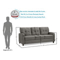 Adorn India Astor 3 Seater Sofa (Grey) (3 Year Warranty)