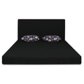 Adorn India Easy Highback Three Seater Sofa Cum Bed Floral 6' x 6' (Black) (1 Year Warranty)