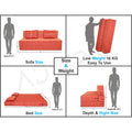 3 Seater Sofa Cum Bed Easy Poly Cotton (Red) 5x6