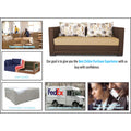 3 Seater Sofa Cum Bed Exclusive Two Tone Straight Line (Brown & Beige)