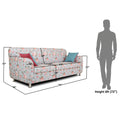Adorn India Roselyn Digital Print 3+2 5 Seater Sofa Set (Blue)