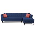 Adorn India Leaf 6 Seater Corner Sofa Right Hand Side (Blue)