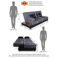 3 Seater Sofa Cum Bed Exclusive Two Tone Blake (Dark Grey & Black), Wood, Foam