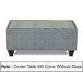 Adorn India Cortina Damask 3+2 5 Seater Sofa Set with Centre Table (Grey)