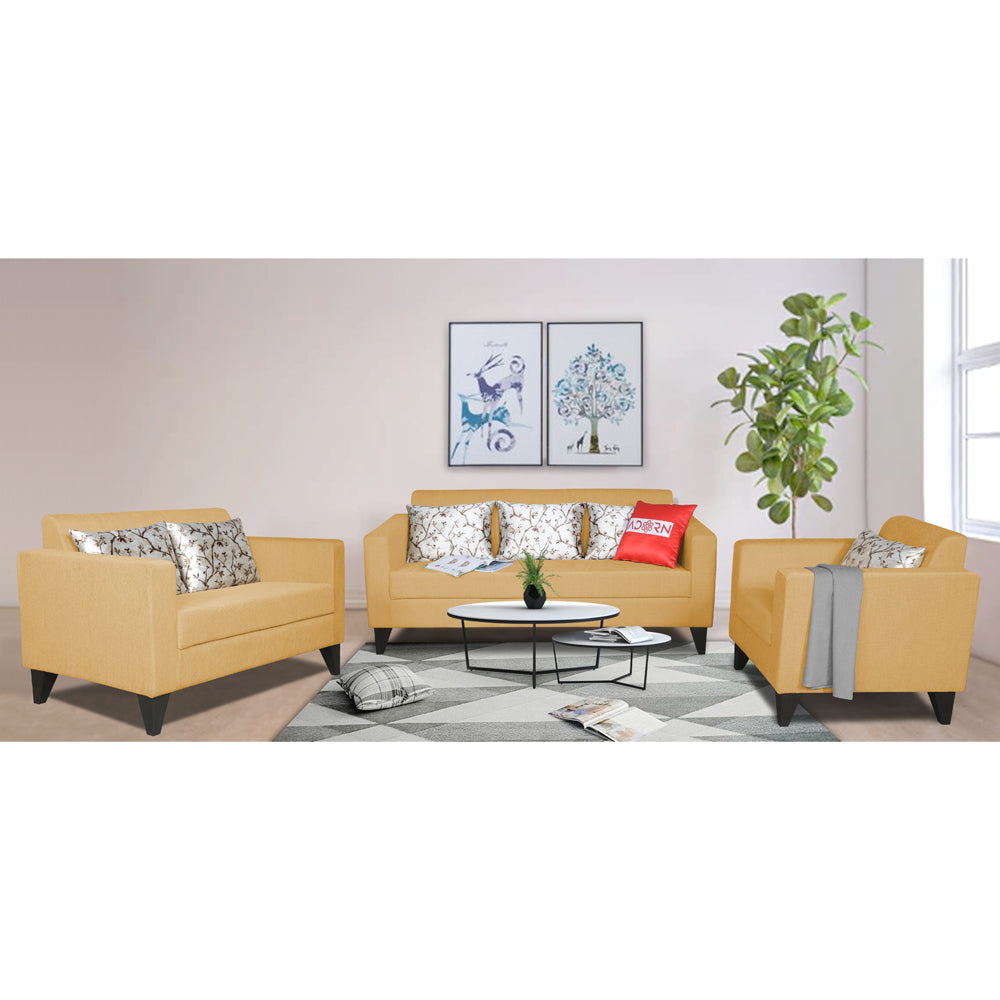 Adorn India Bladen 3-2-1 Six Seater Sofa Set (Beige)