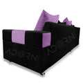 Adorn India Adillac 6 Seater Corner Sofa(Left Side Handle)(Light Purple & Black)
