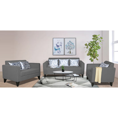 Adorn India Bladen 3-2-1 Six Seater Sofa Set (Grey)