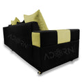 Adorn India Adillac 5 Seater Corner Sofa(Green & Black)