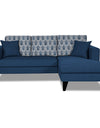Adorn India Parker Leaf L Shape 4 Seater Sofa Set (Right Hand Side) (Blue) Martin Plus