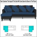 Adorn India Denver L Shape 5 Seater Sofa Set LHS (Blue & Black) (3 Year Warranty)