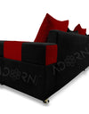 Adorn India Adillac 5 Seater Corner Sofa(Left Side Handle)(Maroon & Black)