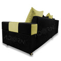 Adorn India Adillac 5 Seater Corner Sofa(Left Side Handle)(Green & Black)