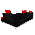 Adorn India Adillac 5 Seater Corner Sofa(Right Side)(Red) d & Black