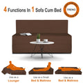 Adorn India Easy Treno 2 Seater Sofa Cum Bed Sit & Sleep Perfect for Guest, Colour Brown, 4'x6', (1 Year Warranty)