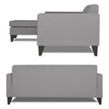 Adorn India Aladra L Shape Decent 5 Seater Sofa Set LHS (Grey) (3 Year Warranty)