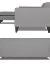 Adorn India Aladra L Shape Decent 5 Seater Sofa Set (Left Hand Side) (Grey)