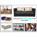 3 Seater Sofa Cum Bed Exclusive Two Tone Straight Line (Dark Grey & Black), Wood, Foam