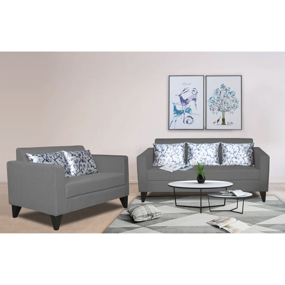 Adorn India Bladen 3-2 Five Seater Sofa Set (Grey)