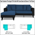 Adorn India Martin L Shape 4 Seater Sofa Set Two Tone Left Hand Side (Blue & Black) (3 Year Warranty)