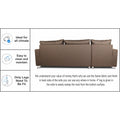 Straight Line L Shape 5 Seater Sofa Set Left Side Handle (Camel)