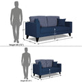Adorn India Hector Stripes 3+2 5 Seater Sofa Set (Blue) Martin Plus (3 Year Warranty)