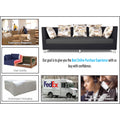 Adorn India Exclusive Two Tone Alica Three Seater Sofa (Dark Grey & Black), Wood, Foam