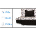 Adorn India Berry 3 Seater Sofa Cum Bed Digitel Print (Grey & Black)