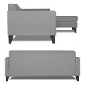 Adorn India Aladra L Shape Decent 5 Seater Sofa Set RHS (Grey) (3 Year Warranty)