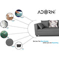 Adorn India Mclain L Shape 6 Seater Sofa (Light Grey)