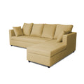 Zink Straight line L Shape 6 Seater Sofa Plain Cushion (Beige)