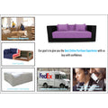 Almond 3 Seater Sofa cumbed(Light Purple & Black)