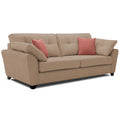 Adorn India Moris 3 Seater Fabric Sofa (Beige) (3 Year Warranty)