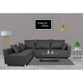 Straight Line L Shape 5 Seater Sofa Set Left Side Handle (Dark Grey)