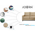 Adorn India Daffodil Three Seater Modular Sofa (Beige), Wood, Foam