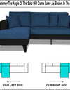 Adorn India Martin L Shape 4 Seater Sofa Set Two Tone (Left Hand Side) (Blue & Black)