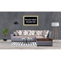 Adorn India Orlando Fabric L Shape Sofa (Dark Grey & Light Gery)