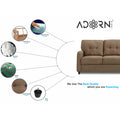 Adorn India Astor 3 Seater Sofa (Camel) (3 Year Warranty)