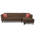 Adorn India Leaf 6 Seater Corner Sofa Right Hand Side (Brown)