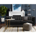 Adorn India Exclusive Cosmos Leatherette Three Seater Sofa (Black)