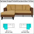 Adorn India Martin L Shape 4 Seater Sofa Set with Two Tone LHS (Brown & Beige) (3 Year Warranty)