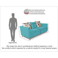 Adorn India Alita 3 Seater Compact Sofa (Aqua Blue)