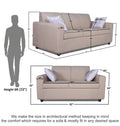 Adorn India Monteno 5 Seater 3+2 Wood Sofa Set (Beige) (3 Year Warranty)