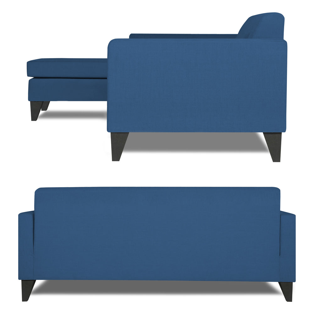 Adorn India Aladra L Shape Decent 5 Seater Sofa Set (Left Hand Side) (Blue)