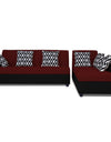 Adorn India Rio Highback L Shape 6 Seater corner Sofa Set (Maroon & Black)