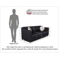 Adorn India Brisco 3 Seater Sofa (Black), Wood, Foam