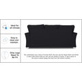 Adorn India Alexia 3 Seater Sofa(Black), Wood, Foam