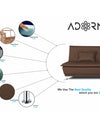 Adorn India Arden 3 Seater Sofa Cum Bed Fabric (Brown)